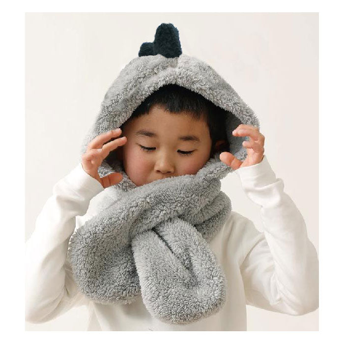 Dinosaur print hooded scarf