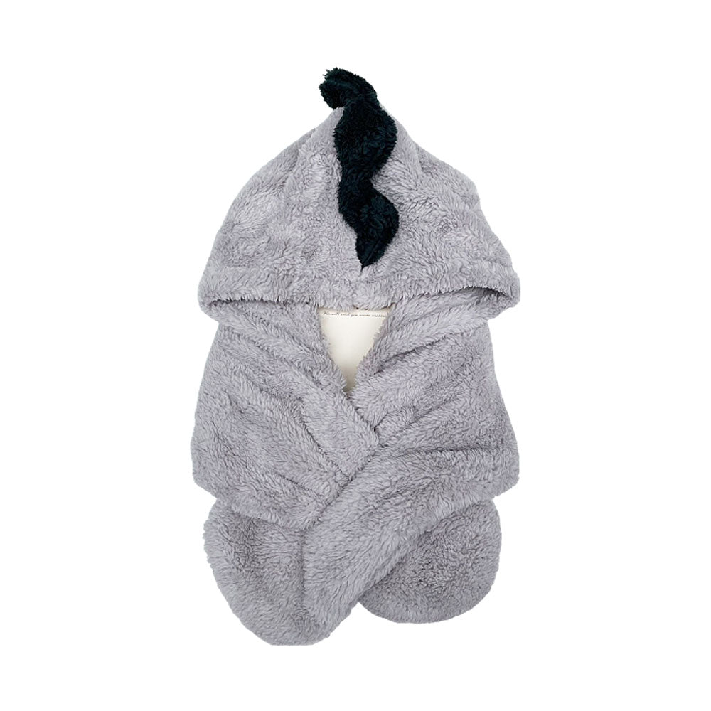 Dinosaur print hooded scarf