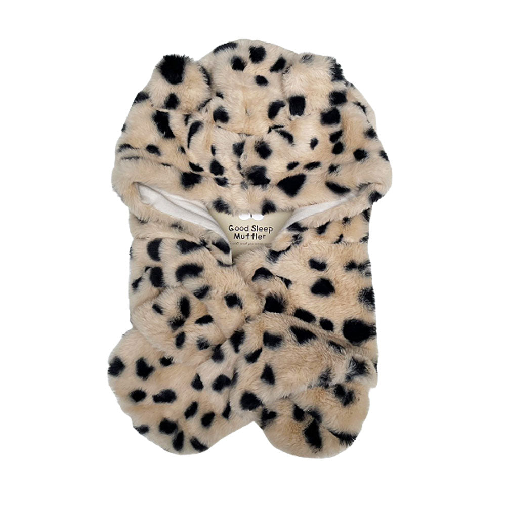 Animal print hooded scarf