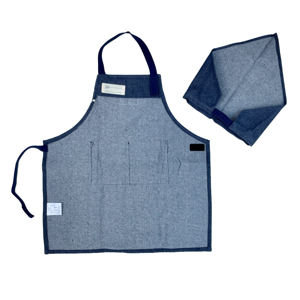 Marble Line Denim Apron and Bandana Set
