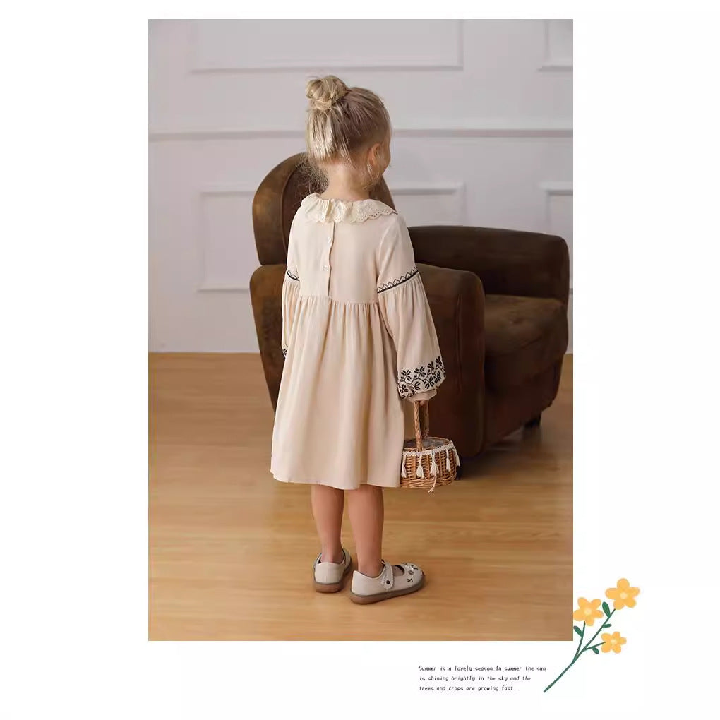 Embroidered dress Korean children's clothing