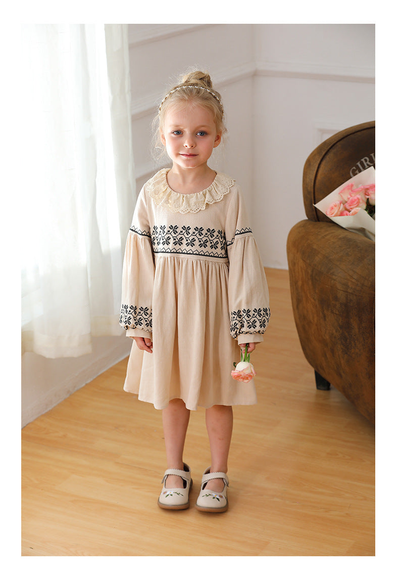 Embroidered dress Korean children's clothing