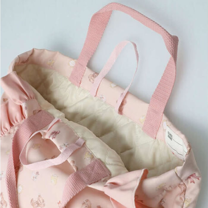 kids foret 花・くま柄フリル付きレッスンバック
