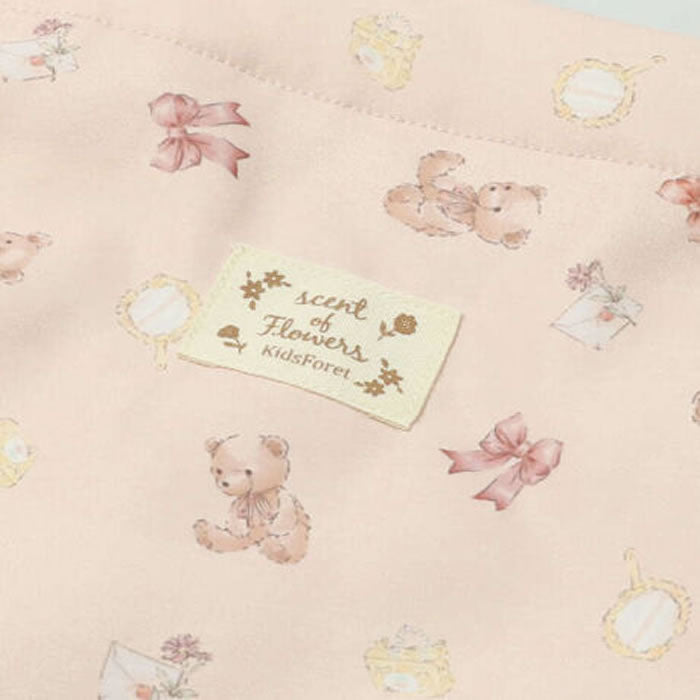 kids foret 花・くま柄フリル付きレッスンバック