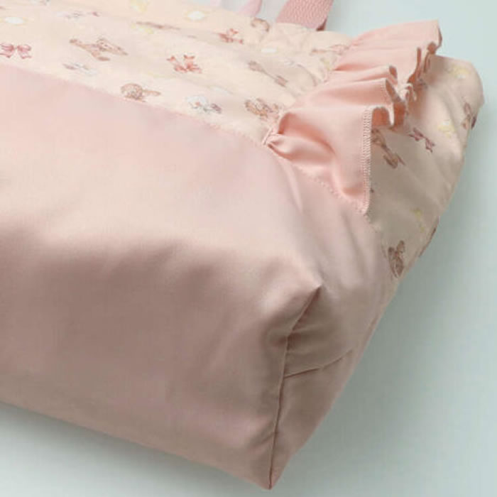 kids foret 花・くま柄フリル付きレッスンバック
