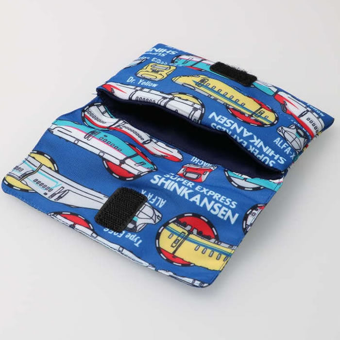moujonjon JR Shinkansen train pattern tissue pouch