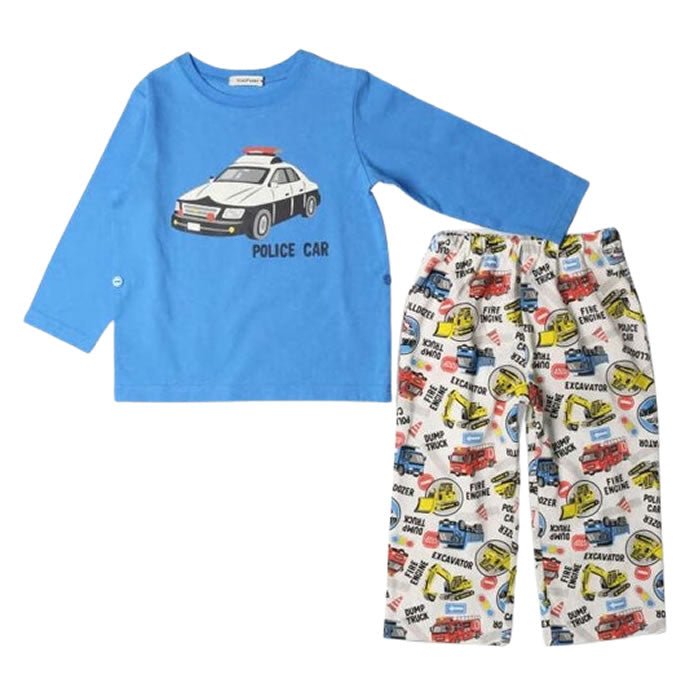 kids foret Working Car Long Sleeve Pajamas