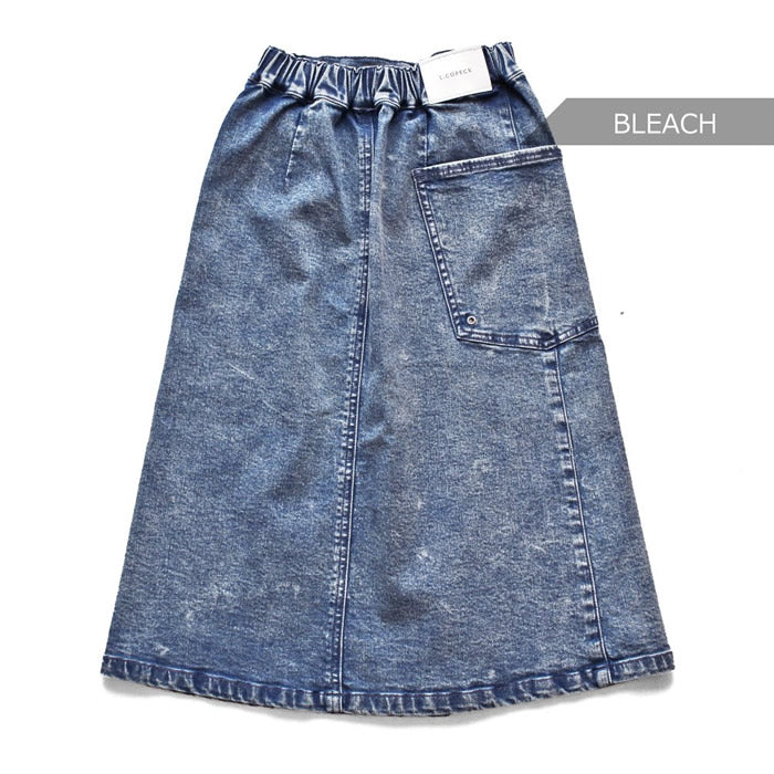 El Copec denim long skirt