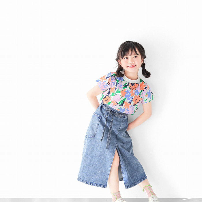 El Copec denim long skirt
