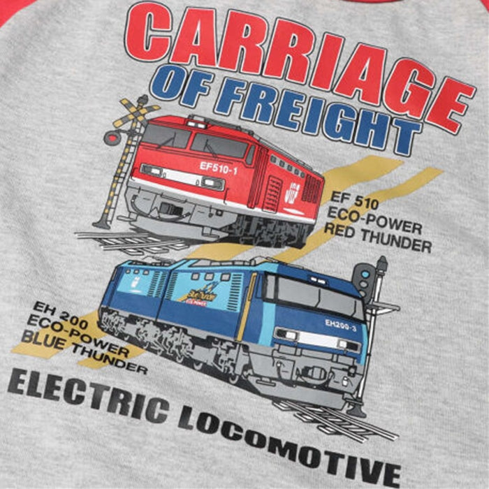 moujonjon JR freight train raglan short sleeve T-shirt