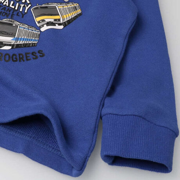 moujonjon JR conventional line train group print fleece sweatshirt