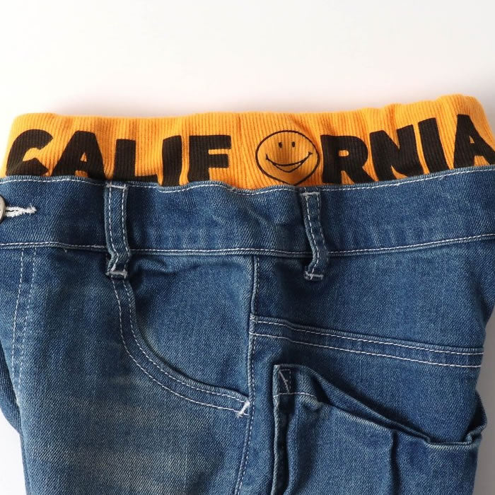 BREEZE wrinkled denim pants, 10-length