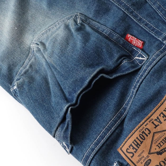 BREEZE wrinkled denim pants, 10-length
