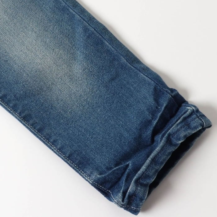BREEZE wrinkled denim pants, 10-length