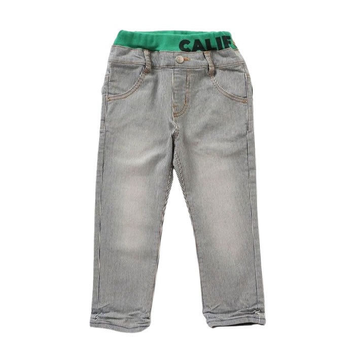 BREEZE wrinkled denim pants, 10-length