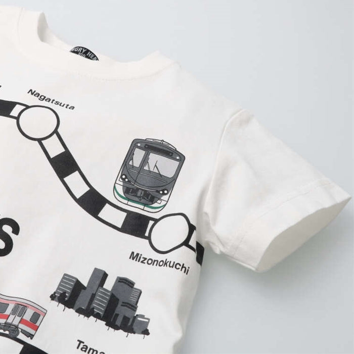 Hungry Heart Tokyu Railway Line Map Printed Short Sleeve T-Shirt