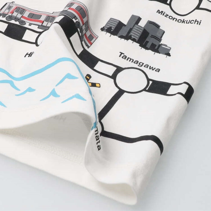 Hungry Heart Tokyu Railway Line Map Printed Short Sleeve T-Shirt