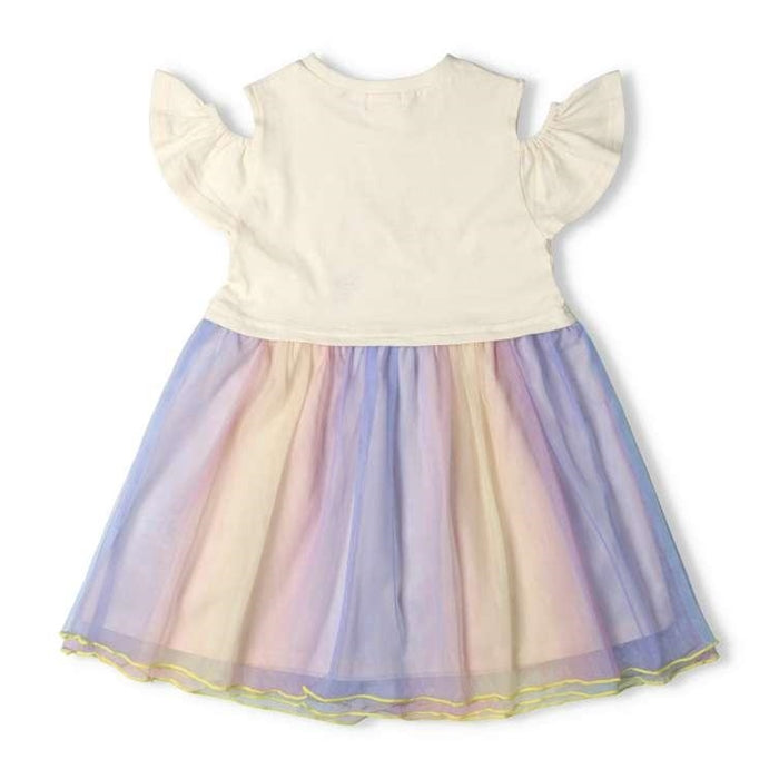 t/mini unicorn rainbow tulle short sleeve dress
