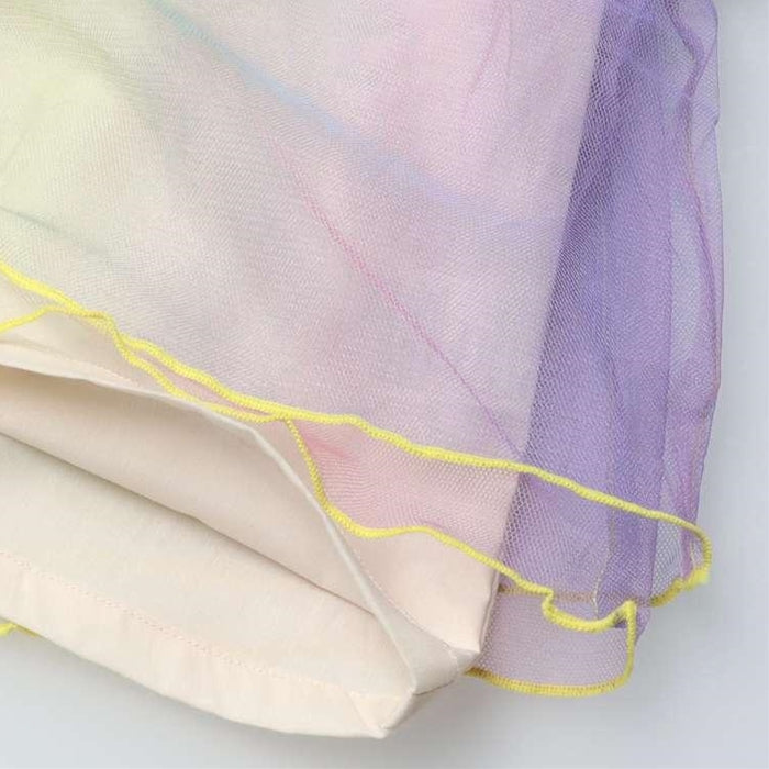 t/mini unicorn rainbow tulle short sleeve dress