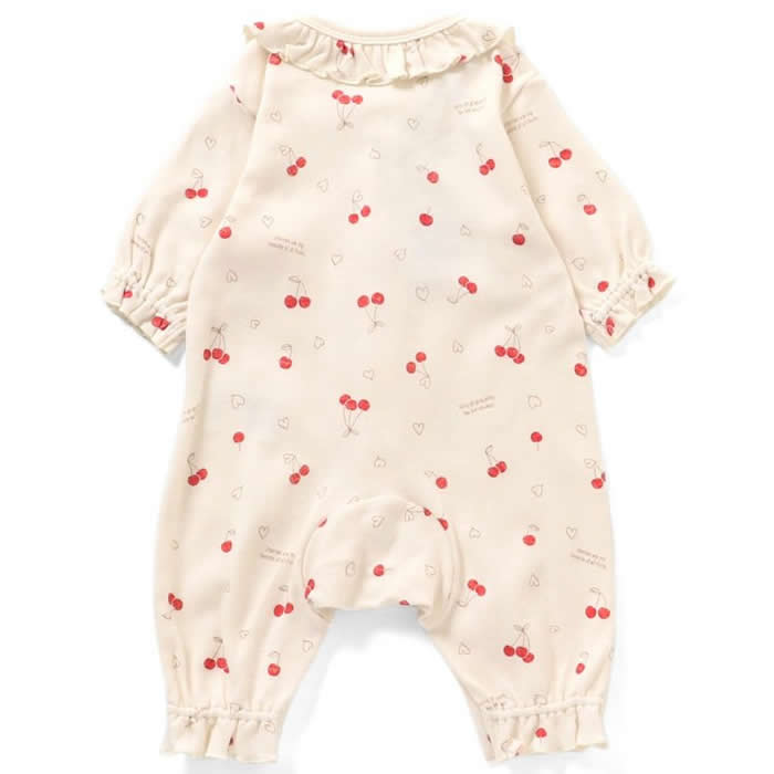 Ampersand cherry print smooth coveralls
