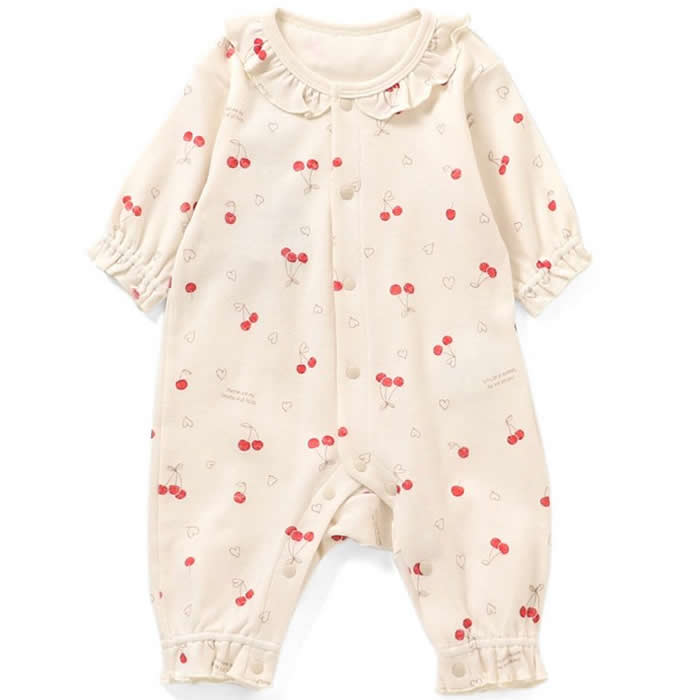 Ampersand cherry print smooth coveralls