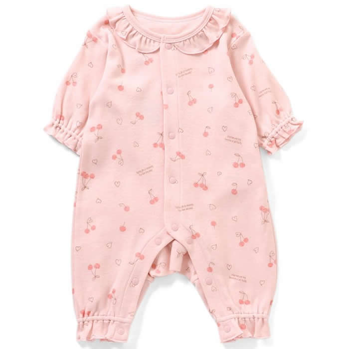 Ampersand cherry print smooth coveralls