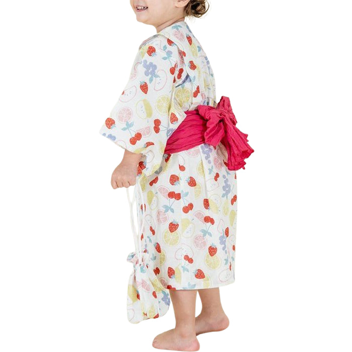 Ampersand Fruit Pattern Yukata Headwear with Drawstring Bag