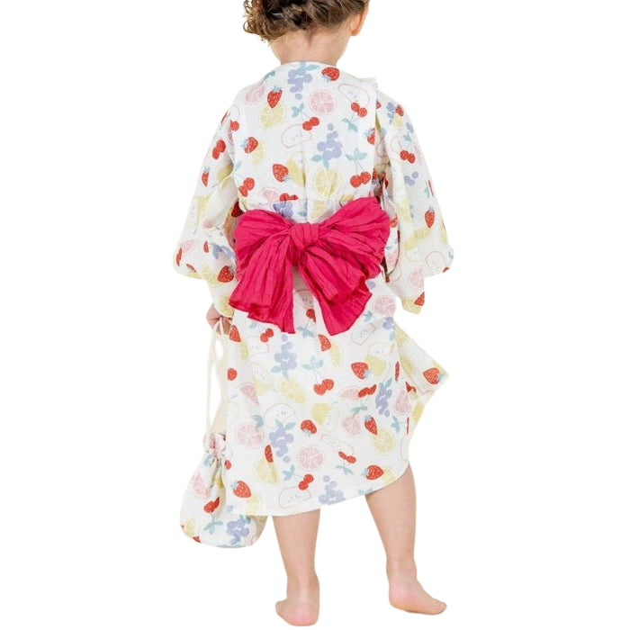 Ampersand Fruit Pattern Yukata Headwear with Drawstring Bag