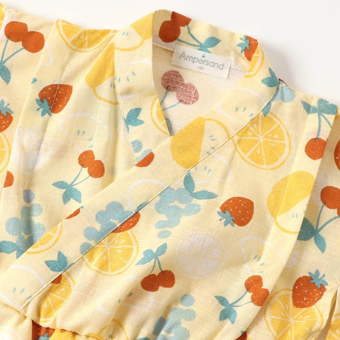 Ampersand Fruit Pattern Yukata Headwear with Drawstring Bag