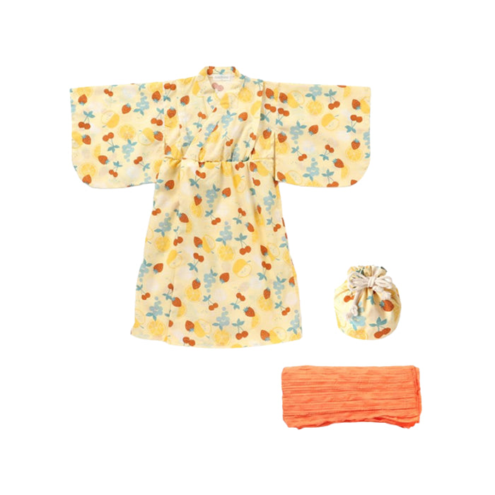 Ampersand Fruit Pattern Yukata Headwear with Drawstring Bag