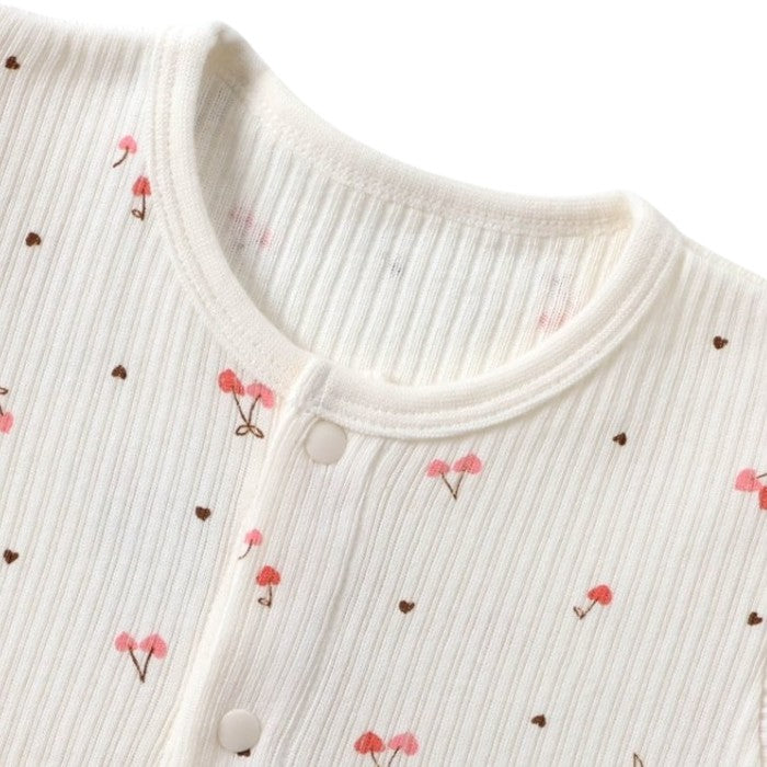 Ampersand cherry print coveralls