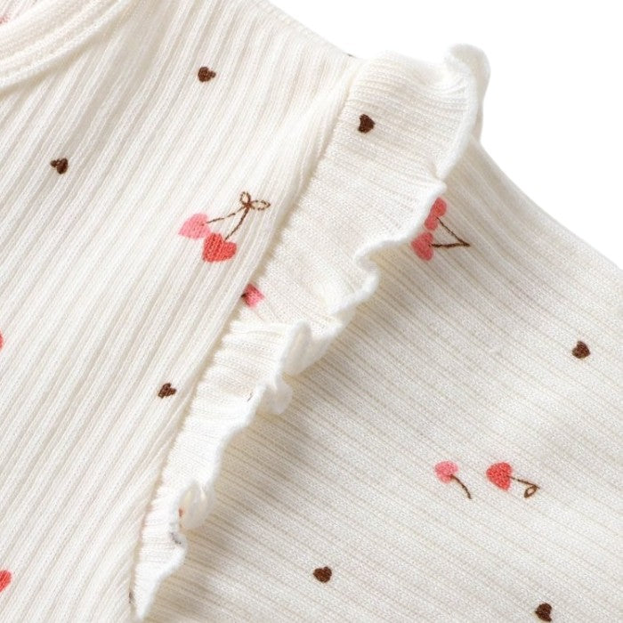 Ampersand cherry print coveralls