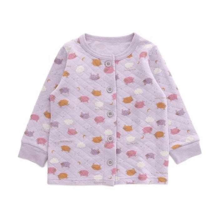 Ampersand knitted quilted front-opening pajamas