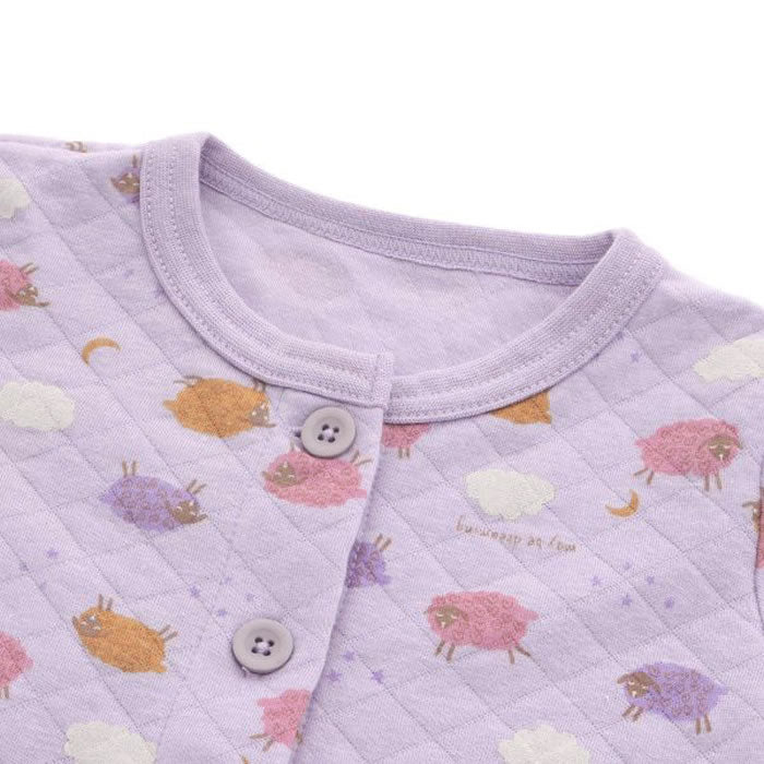 Ampersand knitted quilted front-opening pajamas