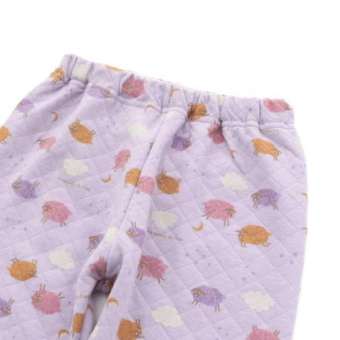 Ampersand knitted quilted front-opening pajamas