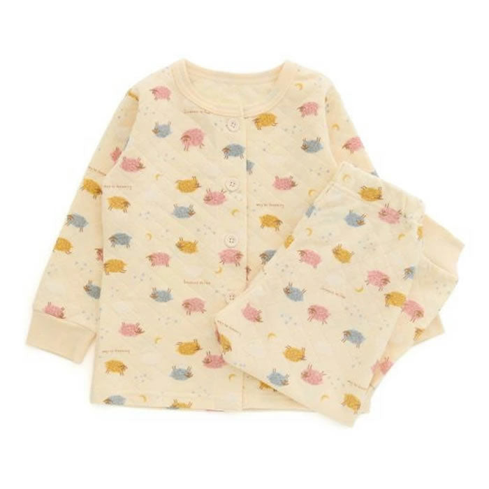 Ampersand knitted quilted front-opening pajamas