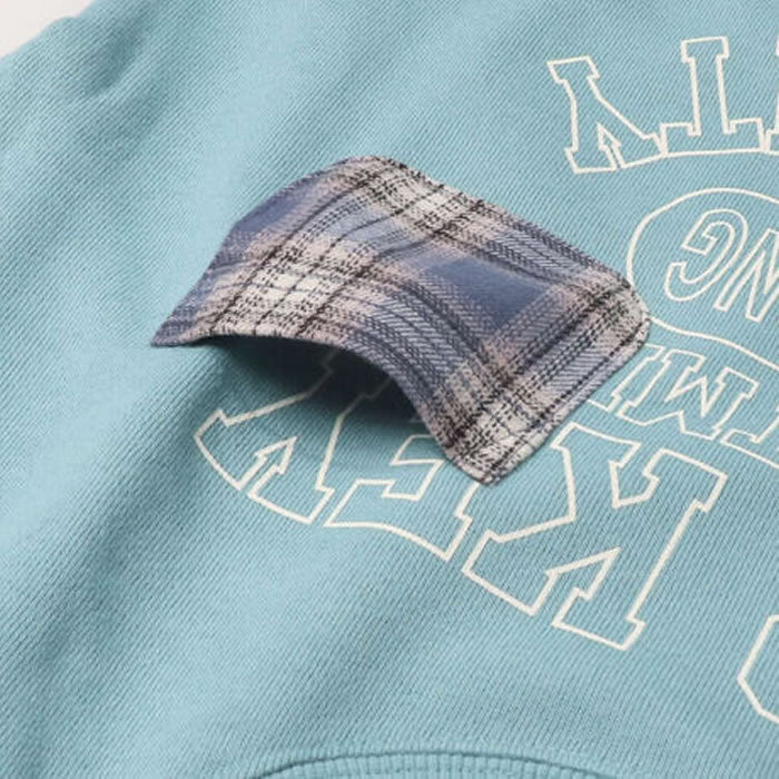Crescent Check Pattern Fleece Sweatshirt