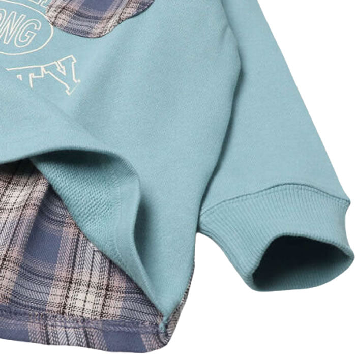Crescent Check Pattern Fleece Sweatshirt