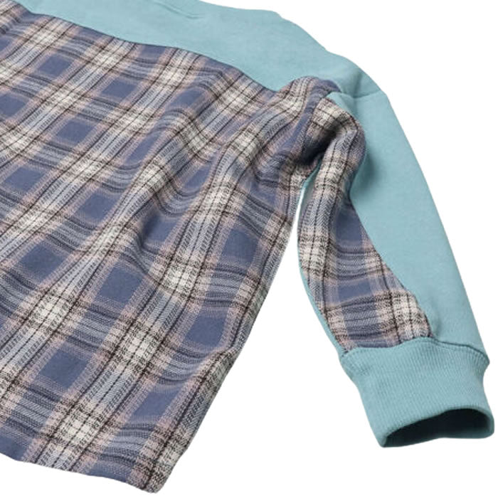 Crescent Check Pattern Fleece Sweatshirt