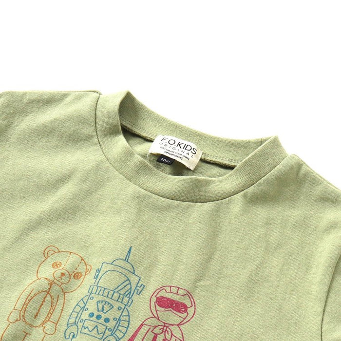 FOKIDS Hand-drawn illustration long-sleeved T-shirt