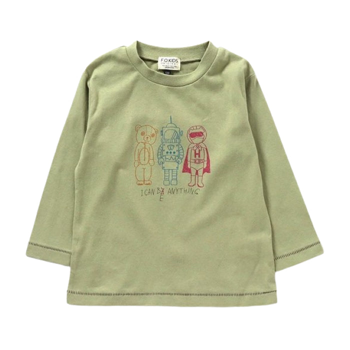 FOKIDS Hand-drawn illustration long-sleeved T-shirt