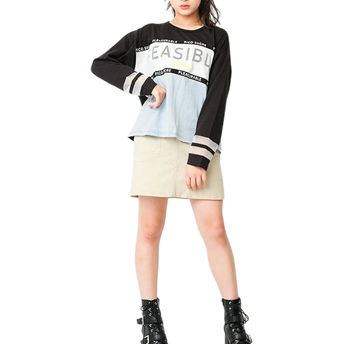 RiCO SUCRE Rico Sucre Mesh Blocking Long T-shirt