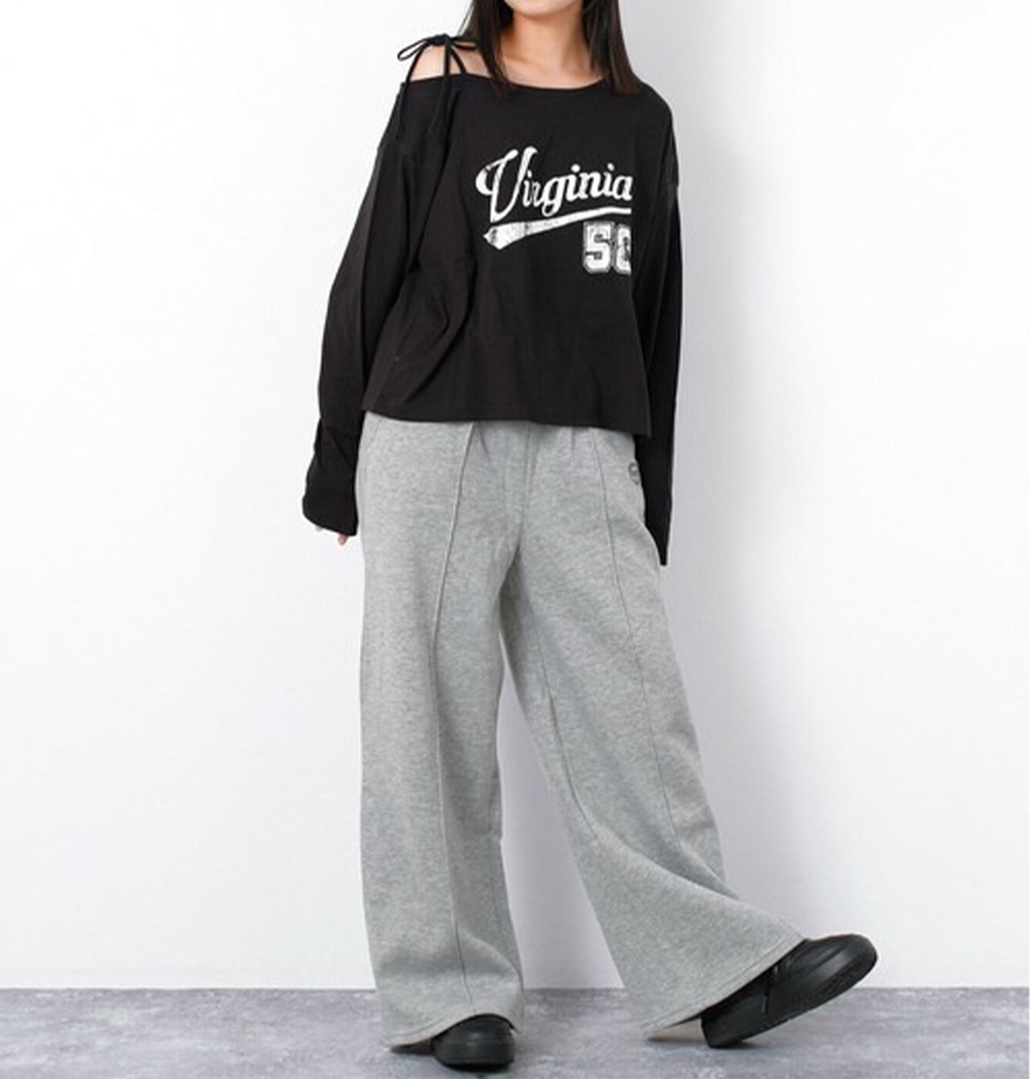 RiCO SUCRE One-shoulder Long T-shirt