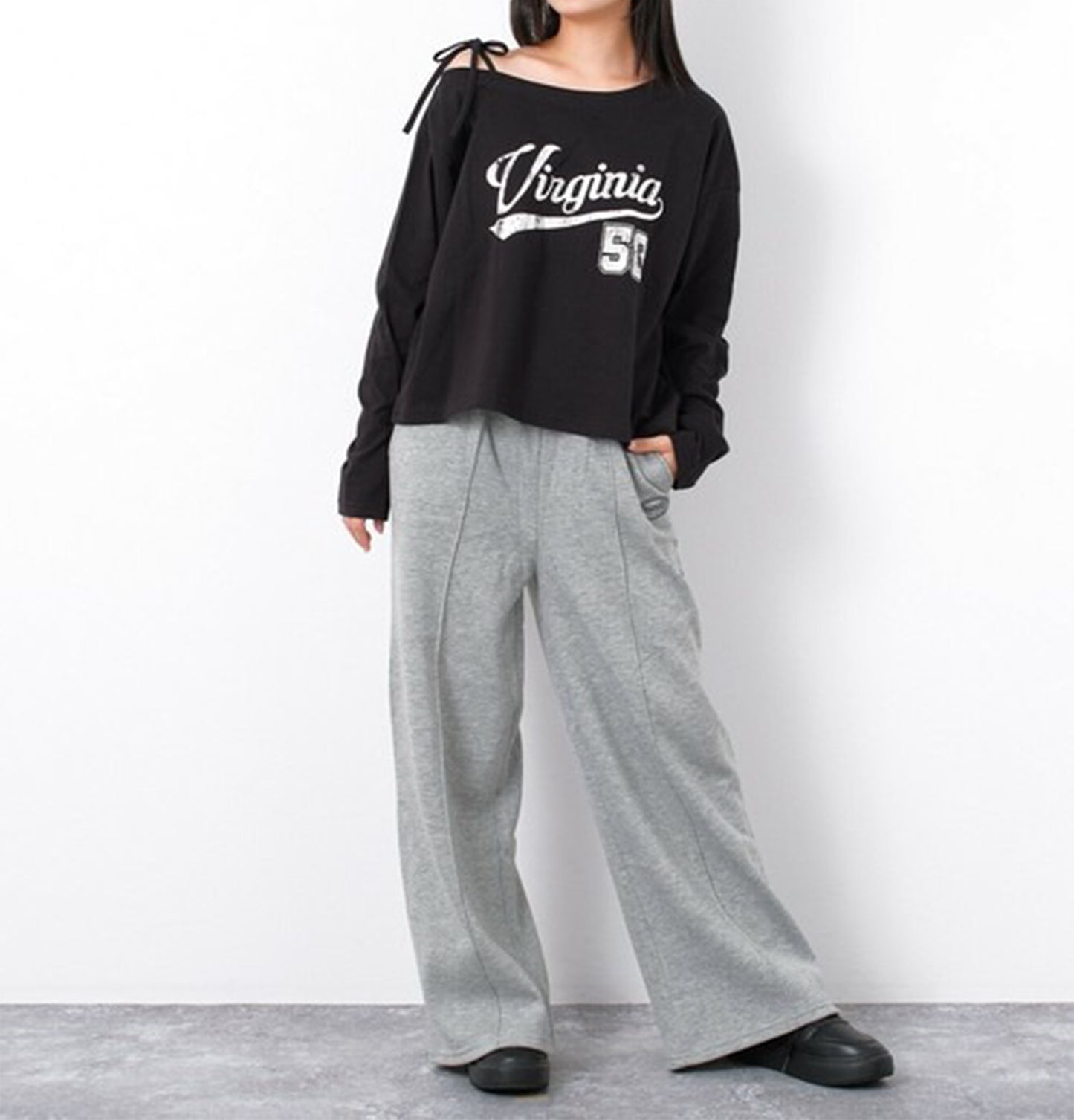 RiCO SUCRE One-shoulder Long T-shirt