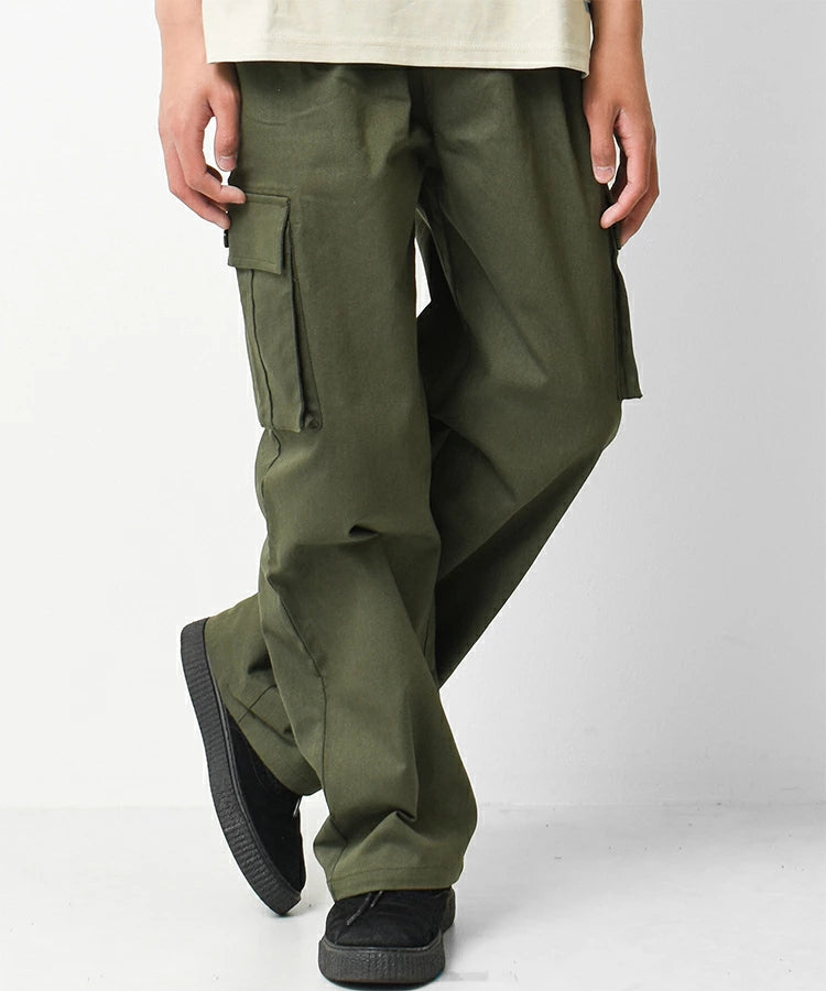 RAT EFFECT Wide Tuck Cargo Pants