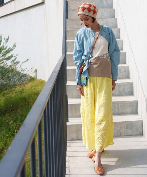 Amina/ids5127/レリーアパンツ/khaki チャイハネ CAYHANE