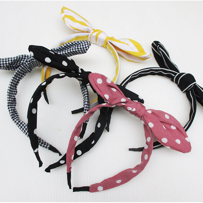 Adjustable wired headband with bunny ears