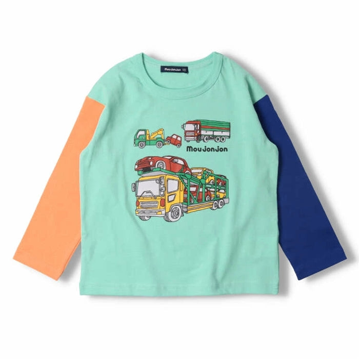 moujonjon Working Car Print Long Sleeve T-Shirt