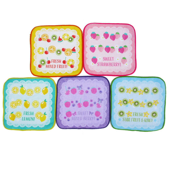 Set of 5 15 x 15 cm mini towels/handkerchiefs