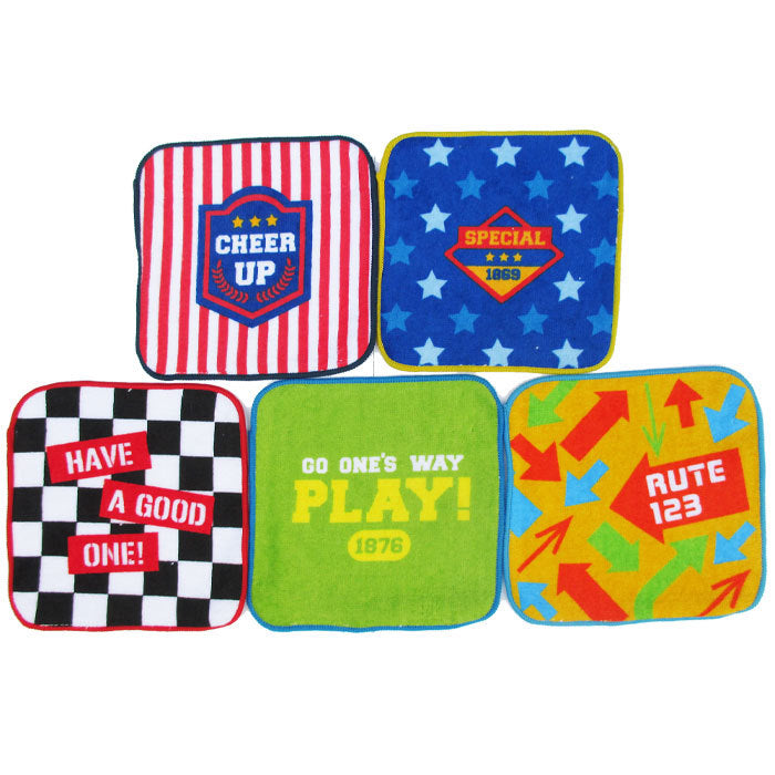 Set of 5 15 x 15 cm mini towels/handkerchiefs